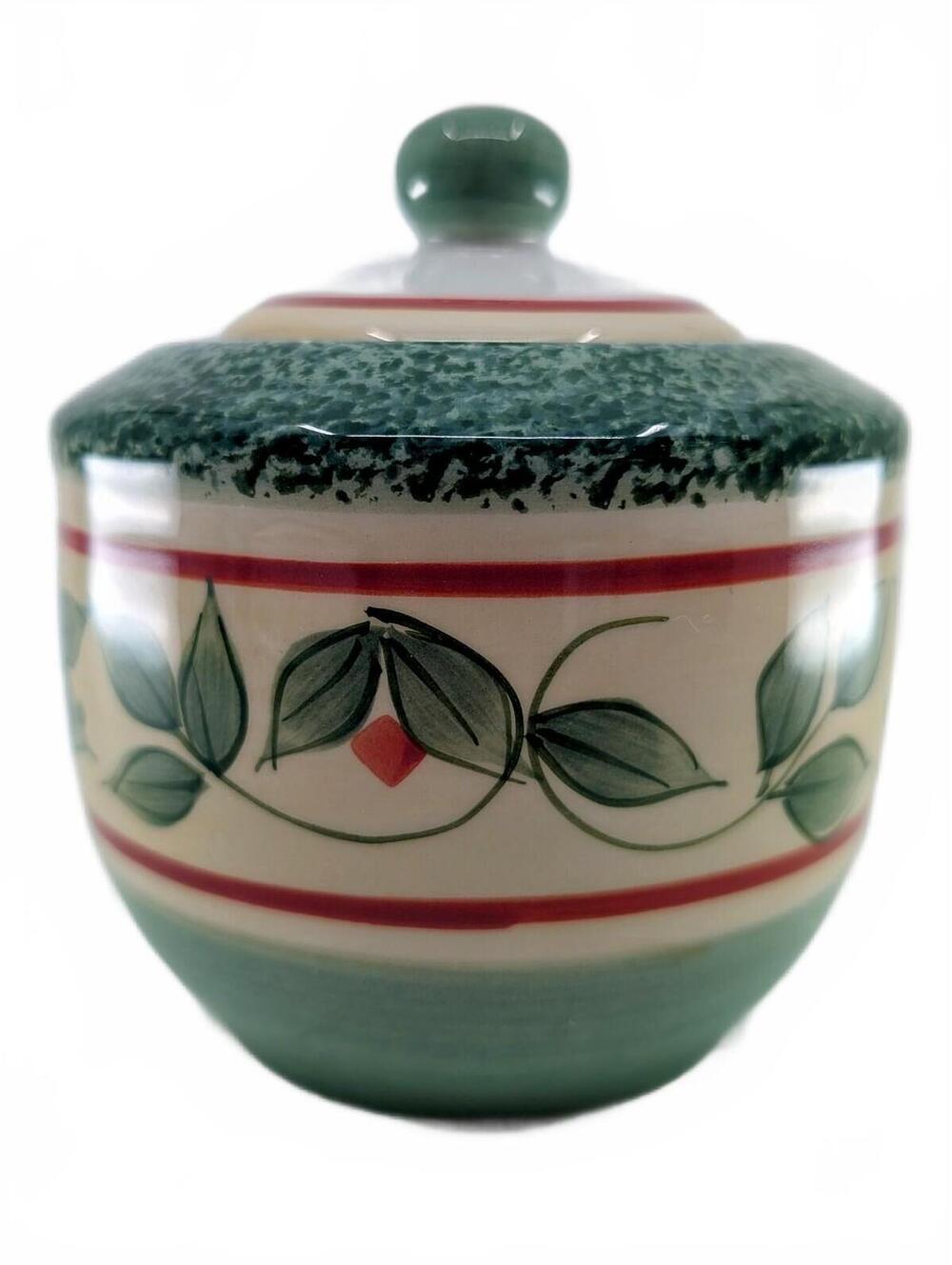 Vintage Pfaltzgraff Garden District Lidded Sugar Bowl Hand Painted